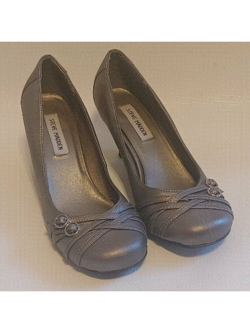STEVE MADDEN Silver Metallic Pumps Women's Size 8.5 High Heels